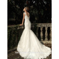 ZM16008 Robe de mariée en dentelle en manchette Mermaid Ivory Sweetheart Open Back Italie Design Robe de mariée Alibaba 2016